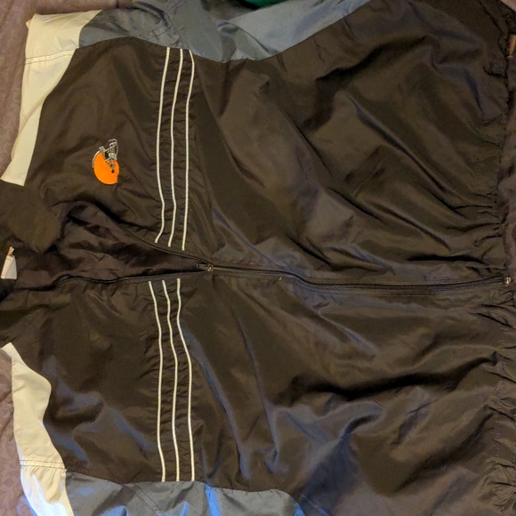 Vintage 1990s Cleveland Brown NFL Windbreaker Jacket Sports Embroidered 2XL Zip - Picture 3 of 10